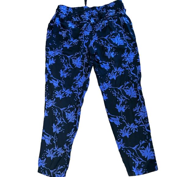 Lucky Brand Blue Floral Rayon Dress Pants with Drawstring Waist Womens Small - Picture 1 of 9